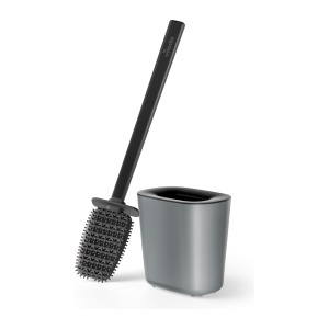 Perie WC Vileda cu recipient, culoare gri, dimensiuni 13 x 9 x 45,5 cm - Img 2