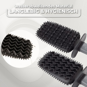 Perie WC Vileda Silikon cu maner inox cap flexibil igienica si usor de curatat - Img 4