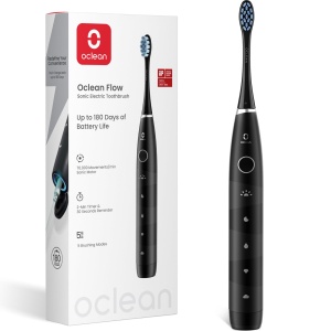 Periuta de dinti electrica Oclean Flow, 180 zile autonomie, 5 moduri, negru