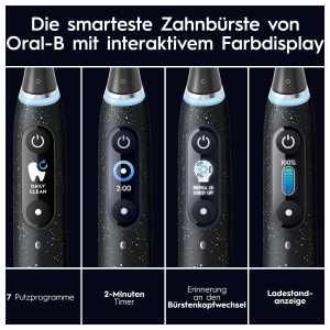 Periuta de dinti electrica Oral-B iO Series 10 Plus Edition, periuta de dinti electrica, PLUS 3 periute, 7 moduri de periaj pentru ingrijirea dentara, husa de calatorie de incarcare, proiectata de Braun, negru cosmic - Img 8