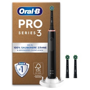 Periuta de dinti electrica Oral-B Pro Series 3, 3 moduri de curatare, cu 3 capete de periaj, Negru