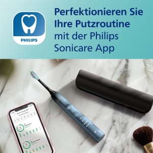 Periuta de dinti electrica Philips Sonicare DiamondClean seria 9000 - periuta de dinti sonica, dinti mai curati si ingrijire orala cu 4 capete de perie C3 Premium Plaque Defense, acvamarin (model HX9911/89) - Img 6