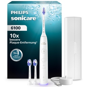 Periuta electrica Philips Sonicare 6100, alb, 2 moduri de curatare, 3 intensitati