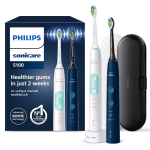 Periuta electrica Philips Sonicare ProtectiveClean 5100, alb-albastru, 3 moduri de curatare