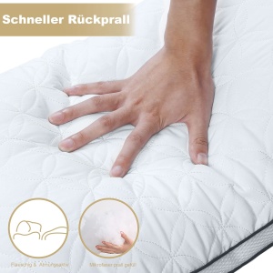 Perna BedStory 40x80cm Set de 2 perne, Perna de dormit din microfibre 2X950g, Perne de pat respirabile si lavabile, ideale pentru un somn profund odihnitor, certificat Oeko-Tex - Img 6