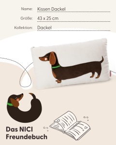 Perna decorativa NICI Dackel 43x25cm, culoare maro, design Dackel cu aplicatie 3D - Img 5