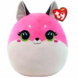 Perna moale TY Fuchs Roxie - 31 cm, roz si alb, TY39323