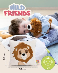 Perna NICI King Kimari 30x30cm - Culoare maro, Design leu prietenos - Img 3