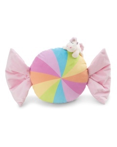 Perna pufoasa NICI Bonbon 45cm cu Unicorn 12cm - Alb, pentru copii si iubitori de jucarii