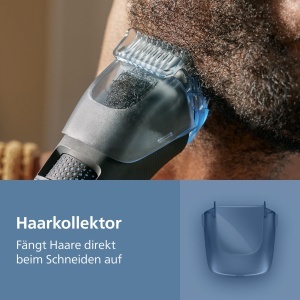Philips Aparat de tuns barba seria 5000 - Lame metalice cu ascutire automata, 40 de setari de lungime, tehnologie BeardSense, colector de par, 100% rezistent la apa, husa de calatorie, model BT5765/15 - Img 5