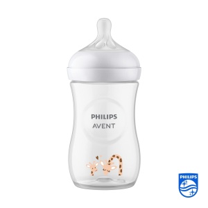 Philips Avent Baby Bottle Natural Response - Biberon, 260 ml, fara BPA, pentru bebelusi de la 1 luna, motiv girafa (model SCY903/66) - Img 2