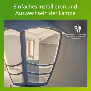 Philips Creek Aplica de Exterior Alba IP44 Aluminiu cu Senzor de Miscare - Img 6