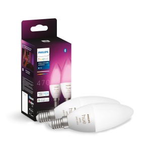 Philips Hue White Color Ambiance E14 becuri LED pachet de 2 470 lm becuri LED reglabile pentru sistemul de iluminat Hue cu 16 milioane de culori contr - Img 1