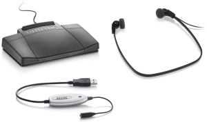 Philips LFH5220/03 Set de redare, ACC2310 de pedala USB, LFH0334 casti, adaptor audio, CD pentru drivere si utilitare, antracit - Img 1