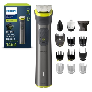 Philips Multigroom Series 7000, aparat de tuns multifunctional, aparat de tuns barba 14 in 1 si aparat de tuns parul pentru fata, cap si corp - Un instrument cu 21 de setari de lungime (0,5-16 mm) (model MG7930/15) - Img 1