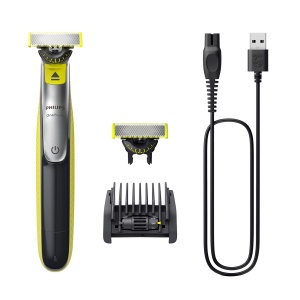 Philips OneBlade 360 Face - Aparat de coafat si tuns barba electric, 2x lama 360, pieptene reglabil 5 in 1, QP2734/30
