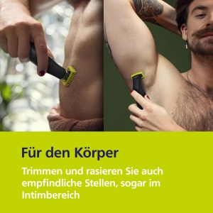Philips OneBlade Pro 360 Aparat electric de tuns barba, aparat de ras si aparat de intocat corpul, 3x lama 360, 1x pieptene cu 20 de setari de lungime, 1x kit de corp, 1x statie de incarcare, 1x geanta de calatorie, QP6652/35 - Img 3