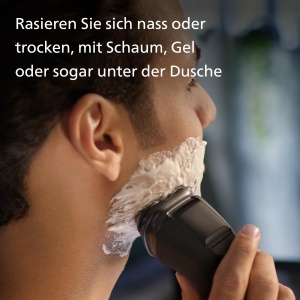 Philips Shaver Series 3000X - Aparat de ras electric umed si uscat pentru barbati in negru, cu tehnologie SkinProtect, aparat de tuns barba pliabil (model X3001/00) - Img 4