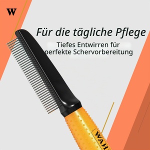 Pieptene pentru animale Wahl cu maner ergonomic, inoxidabil, ideal pentru blana medie - Img 2
