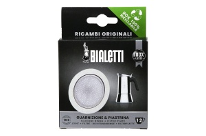 Piese de schimb Bialetti Ricambi 2 cesti Inel silicon si placa otel inoxidabil Gri