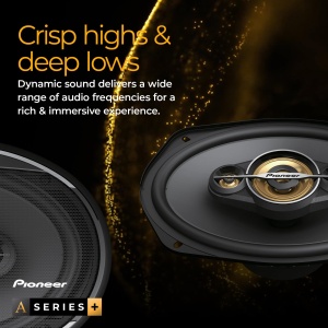 Pioneer TS-A1601C 16,5 cm Set de difuzoare cu componente cu 2 cai (fiecare 350 W max., 80 W sinusoidal), sunet puternic, eficienta ridicata, adancime de instalare de 48 mm, decupaj incastrat de 144 mm, cu grila - Img 4