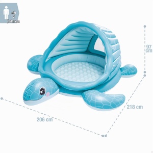 Piscina gonflabila Intex Turtle Cove 48677NP, 218 x 206 x 97 cm, cu 100 bile - Img 4