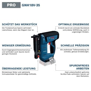 Pistol de cuie Bosch GNH 18V-35, 18V, motor fara perii, sistem anti-recul - Img 2
