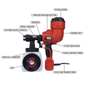 Pistol de vopsit Black Decker HVLP200-QS, 400W, 230V, 2.31 kg - Img 3