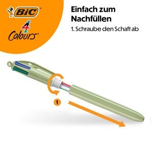 Pix BIC 4 Colours Mineral, set 5 culori, 1.0 mm, refillabil - Img 6
