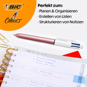 Pix BIC 4 Colours Pearl, 5 culori, design legendar, 1.0 mm - Img 3