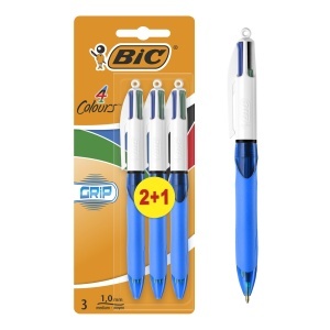 Pix BIC 4 Culori Grip 3 Bucati, Culoare Sortata, Reincarcabil