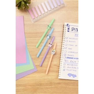 Pix BIC Cristal Pastel Figurines, 5 figurine Kawaii, tinta albastra, pastel - Img 8