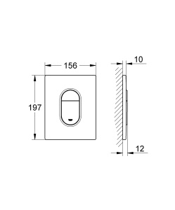 Placa de actionare GROHE Arena Cosmopolitan, 156x197mm, negru, tehnologie economisire apa - Img 2