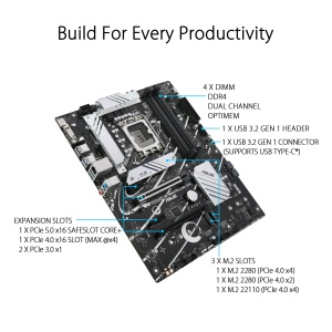 Placa de baza ASUS Prime B760-PLUS D4, LGA 1700, suport Intel 12-13 generatia, RGB - Img 3