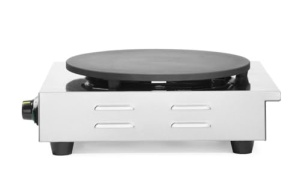 Placa de clatite HENDI, Aparat de clatite, Distributie uniforma a caldurii, incl. Spatula de clatite din lemn, Temperatura reglabila continuu de la 50deg-250degC, 230V, 3000W, 470x509x(H)161mm, Otel inoxidabil - Img 3