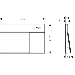 Placa de comanda WC hansgrohe iFrame Element E, Metal, 2-Meng Spalare, Crom - Img 5