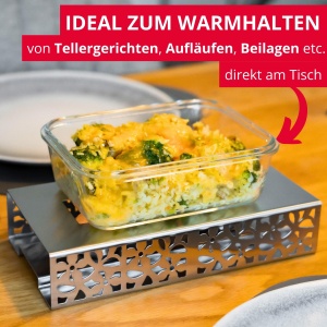 Placa de incalzit Westmark din inox, 240 x 120 mm, cu 2 suporti pentru lumanari - Img 2