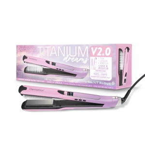 Placa de indreptat parul DEMELISS Titanium V2.0 - Saint Algue - Usor, Compact, 5 Temperaturi