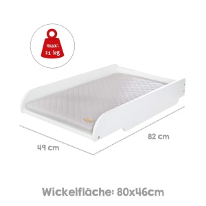 Placa de schimbare roba Style - Placa pentru pat copii 49x82 cm, alba, inclusa cu saltea moale - Img 4