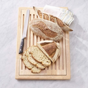 Placa de taiat pentru paine APS Rubber Wood, 60 x 40 cm, cu compartiment pentru firimituri - Img 4