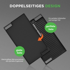 Placa Grill din Fonta NutriChef 45 x 25 cm, Antiaderenta, pentru Inductie si Gaz - Img 3