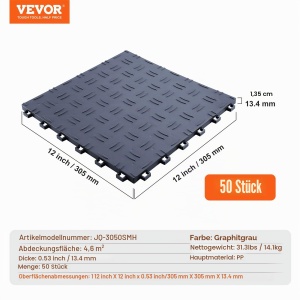 Placi pentru garaj VEVOR JQ-3050SMH, 50 bucati, grafit, 305 x 305 x 13,4 mm - Img 7