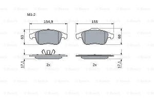 Placute de frana Bosch BP1324 - set 4 buc - cupru liber, ECE-R90 - Img 7