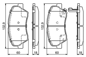 Placute de frana Bosch BP1686 - Set 4 bucati - Kupferfrei - ECE-R90 - Img 2