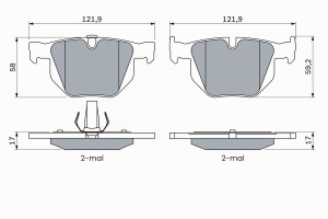 Placute de frana Bosch BP472 - ECE-R90, cu tehnologie anti-zgomot, set 4 bucati - Img 6