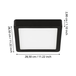 Plafoniera LED EGLO Fueva 5, 28.5 cm, 20W, lumina neutra, negru - Img 5