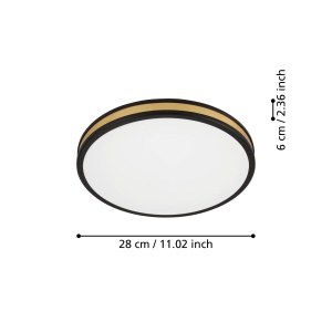 Plafoniera LED EGLO Pescaito, 28 cm, Negru si Auriu, Lumina Calda - Img 4