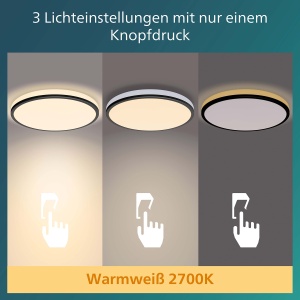 Plafoniera LED Philips Ozziet Negru SceneSwitch Tehnologie 3 Lumina - Img 4