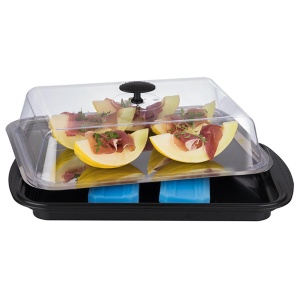 Platou termic APS cu capac - set cu tava din inox, 2 acumulatori de racire, negru