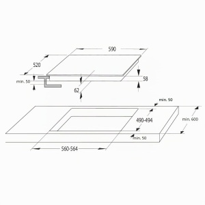 Plita cu inductie Hisense HI6311BSCE, 60 cm, 7200 W, Negru - Img 4